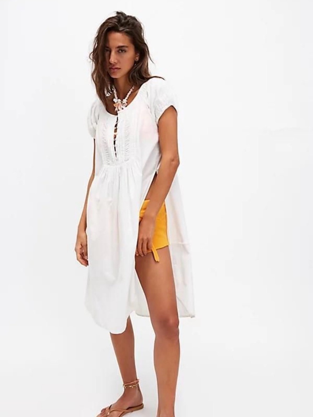 Free people Fayre midi top boho white medium NWT